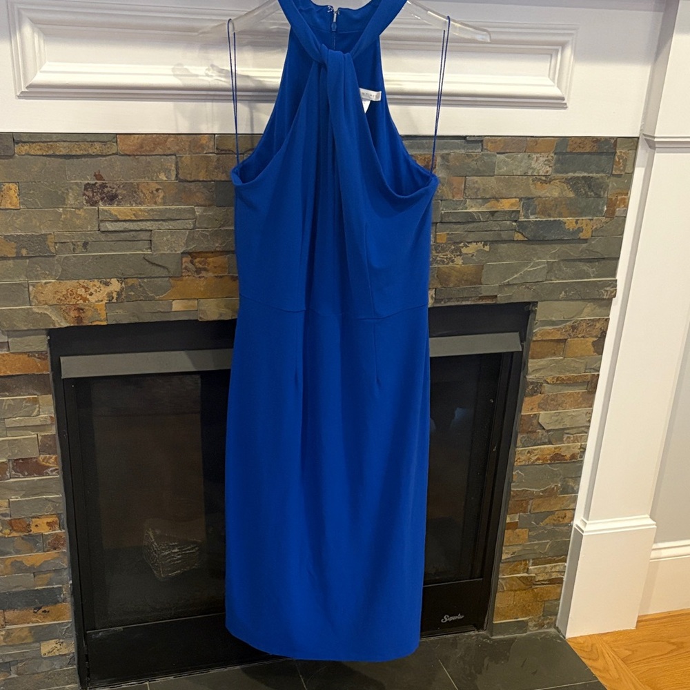 London Times Royal Blue Backless Dress
